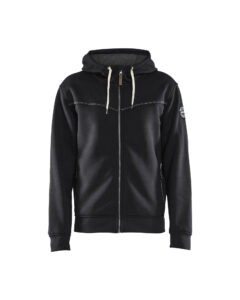 Sweat zippé à capuche doublure thermique Noir