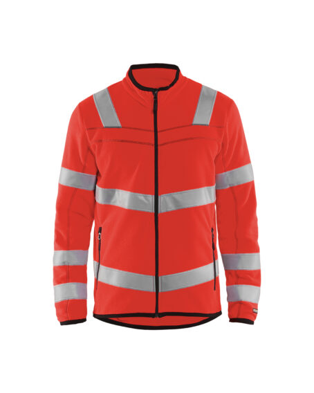 Veste micropolaire Haute-visbilité Rouge fluo