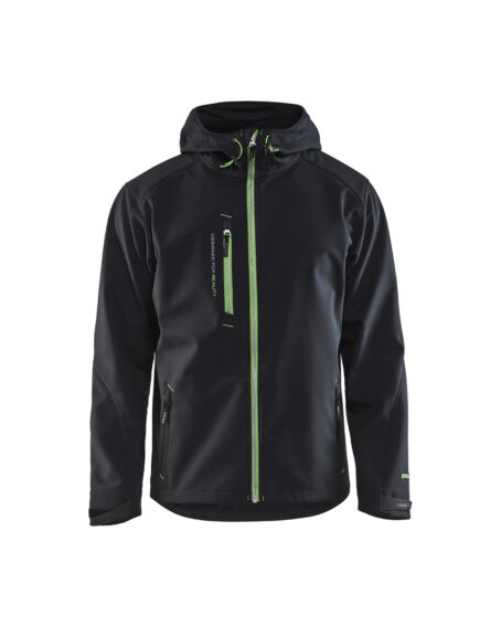 Veste Softshell à capuche Noir/vert