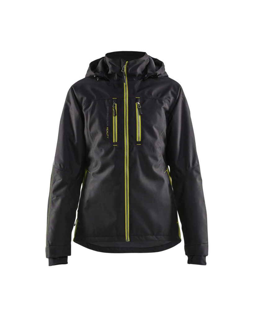 Veste unite doublée FEMME Noir/Jaune fluo