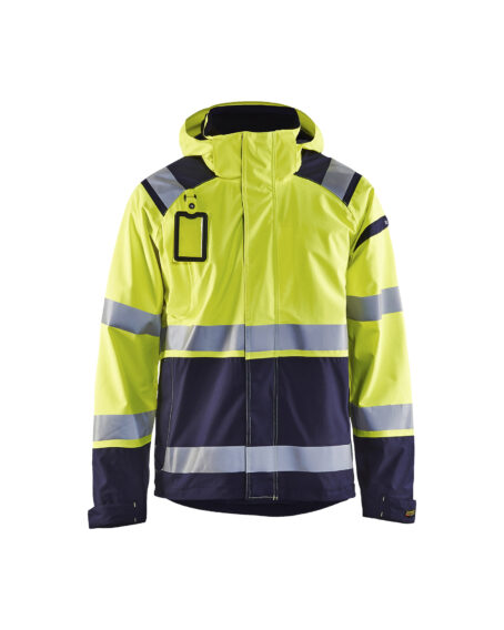 Veste hardshell stretch 2D haute-visibilité Jaune fluo/Marine