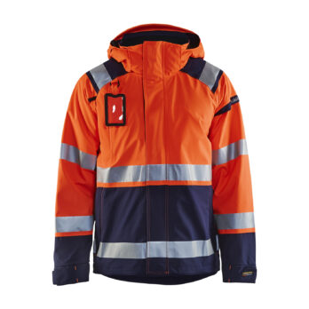 Veste hardshell stretch 2D haute-visibilité Orange fluo/Marine