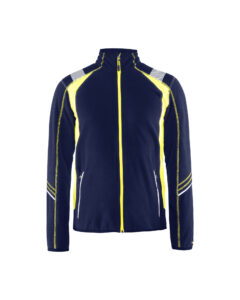 Veste micropolaire détails fluo Marine/Jaune fluo