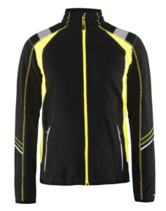 Veste micropolaire détails fluo Noir/Jaune fluo