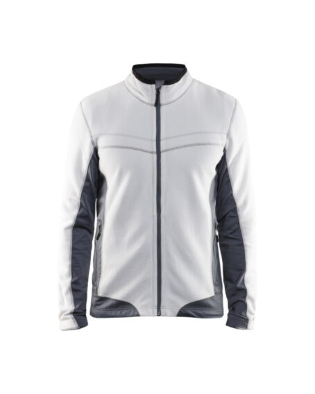 Veste micropolaire Blanc/Gris clair