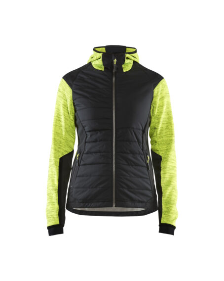 Veste hybride femme Jaune fluo/Noir