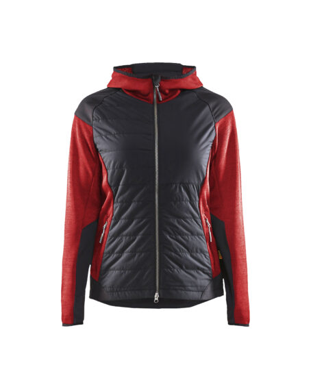 Veste hybride femme Rouge/Noir