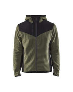 Veste tricotée avec softshell Vert foncé/Noir