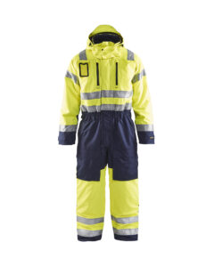 Combinaison hiver manches longues haute visibilité Jaune fluo/Marine