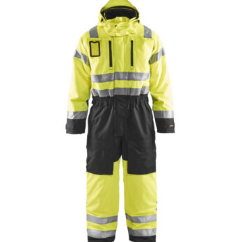 Combinaison hiver manches longues haute visibilité Jaune fluo/Noir