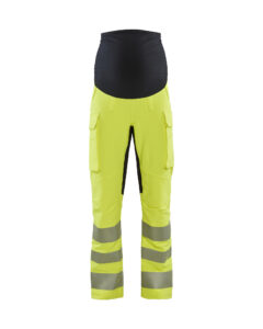 Pantalon de grossesse haute-visibilité stretch 4D Jaune fluo/Noir