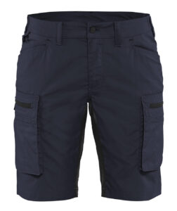 Short maintenance +stretch femme Marine foncé/Noir