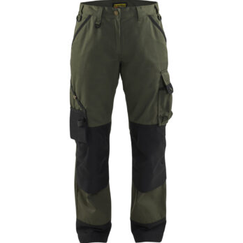 Pantalon paysagiste femme Vert armée/Noir