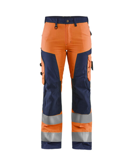 PANTALON Haute-visibilité FEMME Orange fluo/Marine