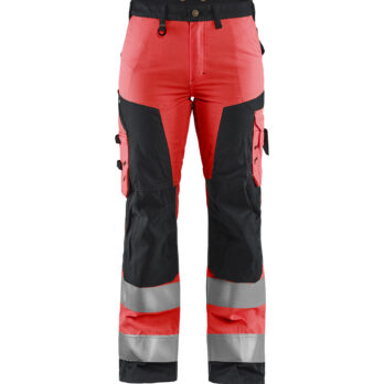 PANTALON Haute-visibilité FEMME Rouge fluo/Noir