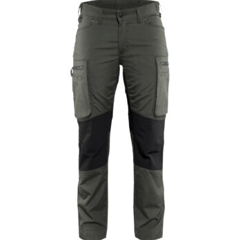 Pantalon maintenance +stretch femme Vert armée/Noir