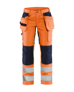 Hi vis stretch trouser Women class 2 Orange/Marine