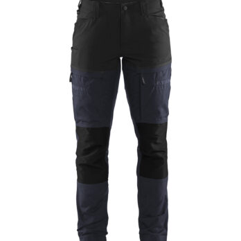 Pantalon maintenance +stretch femme Marine foncé/Noir