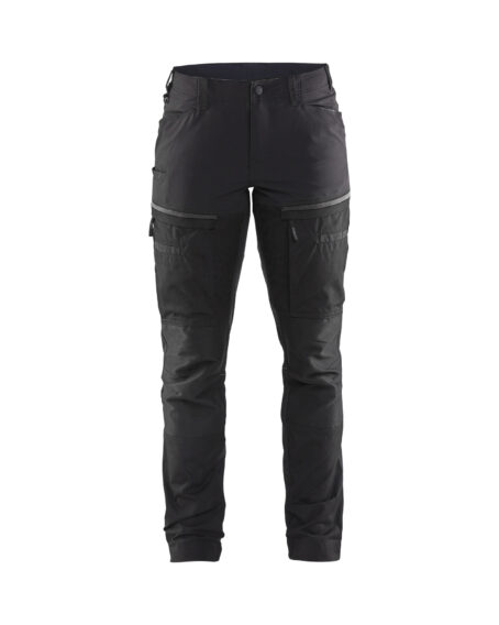 Pantalon maintenance +stretch femme Noir/Gris foncé