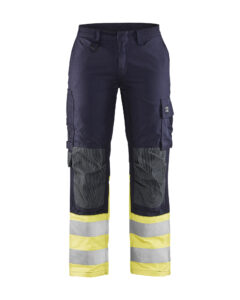 Pantalon multinormes inhérent femme Marine/Jaune fluo