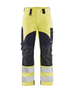 Pantalon multinormes inhérent femme Jaune fluo/Marine