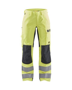 Pantalon multinormes inhérent + stretch femme Jaune fluo/Marine