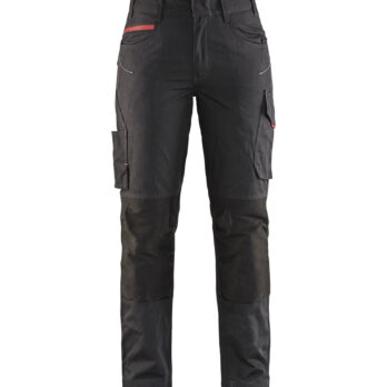 Pantalon maintenance +stretch femme Noir/Rouge