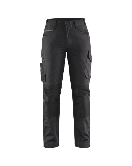 Pantalon maintenance +stretch femme Noir/Gris foncé