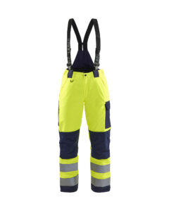 Pantalon hiver à bretelles HV Femme Jaune fluo/Marine