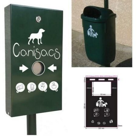 Borne distributeur de sac à crottes avec corbeille + 500 sacs en liasse - HygiDog – Image 2