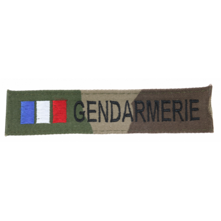 Bande patronymique gendarmerie kaki avec drapeau