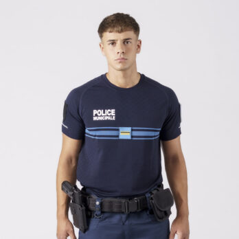 T-Shirt airflow sans coutures - Thermorégulant bleu marine - Police municipale