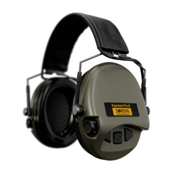 Casque anti-bruit Suprême Pro-X SLIM vert olive serre-tête cuir noir