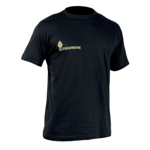 T-SHIRT STRONG GENDARMERIE NOIR MARQUAGE JAUNE - 4XL