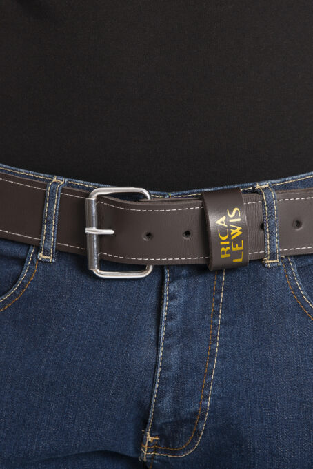 Ceinture cuir avec boucle acier CAPTAIN