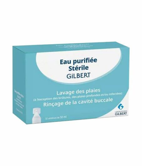 Eau Purrifiée Stérile pour le lavage des plaies et pour les préparations pharmaceutiques