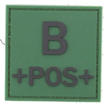 Groupe sanguin B positif vert sur PVC