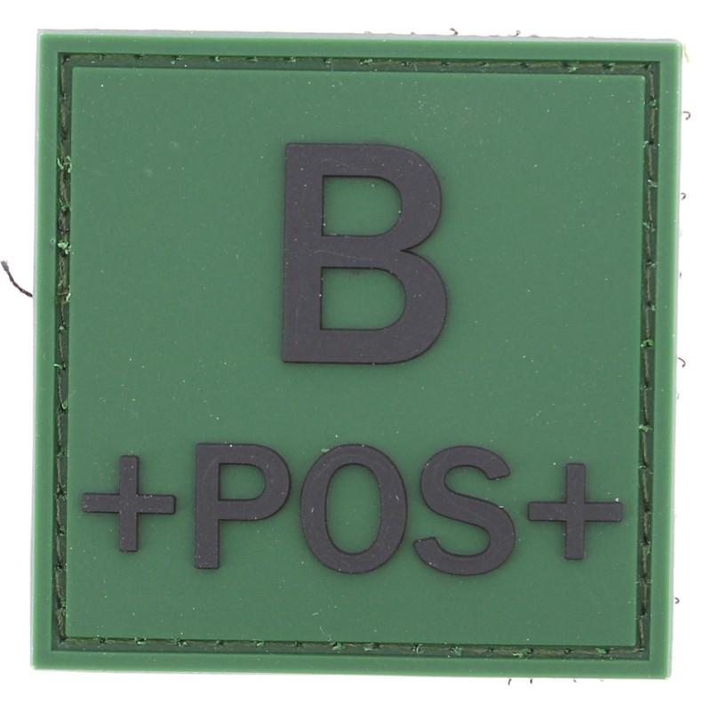 Patch Groupe Sanguin A+ Brodé - Velcro, 5x5 Cm, Vert Olive - Pour Identification Médicale, Militaire, Survivaliste