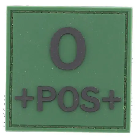 groupe sanguin O positif vert sur PVC