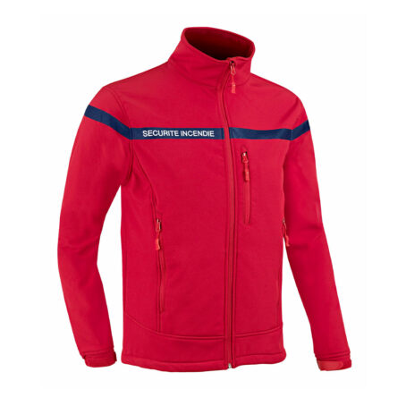 VESTE SOFTSHELL SÉCU-ONE SÉCURITÉ INCENDIE ROUGE - XS