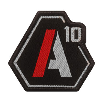 Patch SIGNATURE logo A10 brodé blanc/rouge