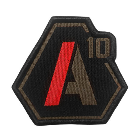 Patch SIGNATURE logo A10 brodé vert olive/rouge