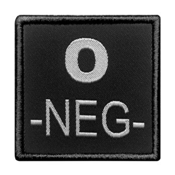 Patch groupe sanguin O- brodé noir