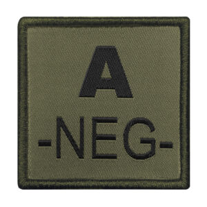 Patch groupe sanguin A- brodé vert olive