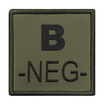 Patch groupe sanguin B- brodé vert olive