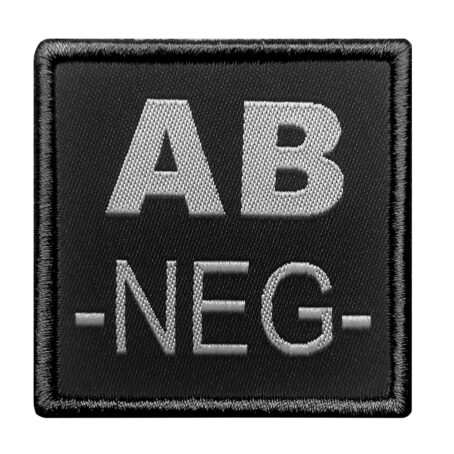 Patch groupe sanguin AB- brodé noir