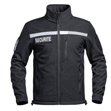 VESTE SOFTSHELL SÉCU-ONE HV-TAPE SÉCURITÉ NOIR - XS