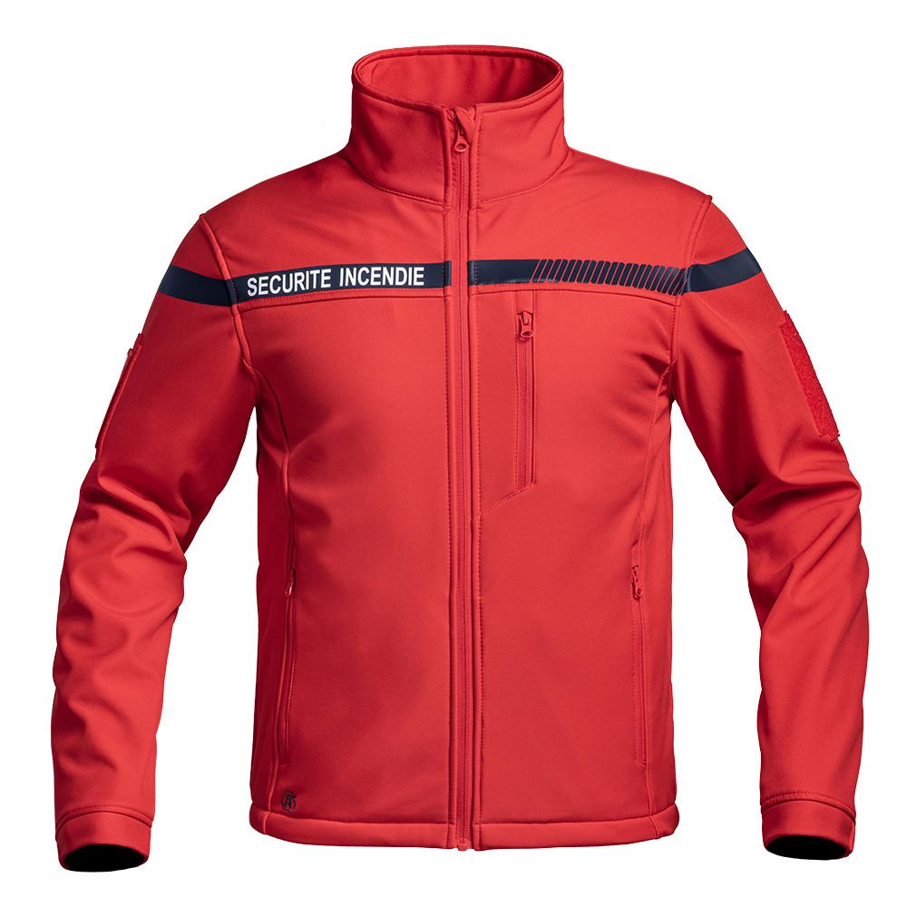 VESTE SOFTSHELL SÉCU-ONE SÉCURITÉ INCENDIE ROUGE - XL
