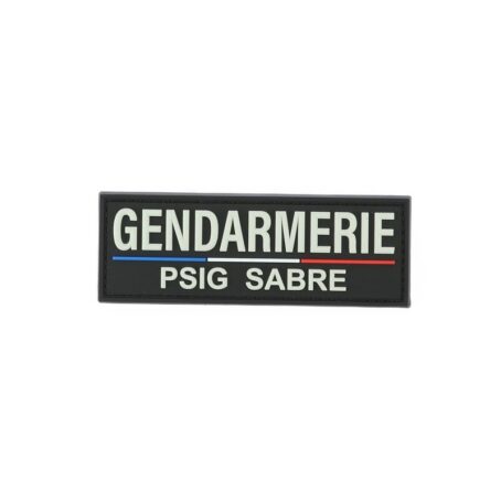 Bandeau d'identification poitrine GENDARMERIE PSIG SABRE en résine