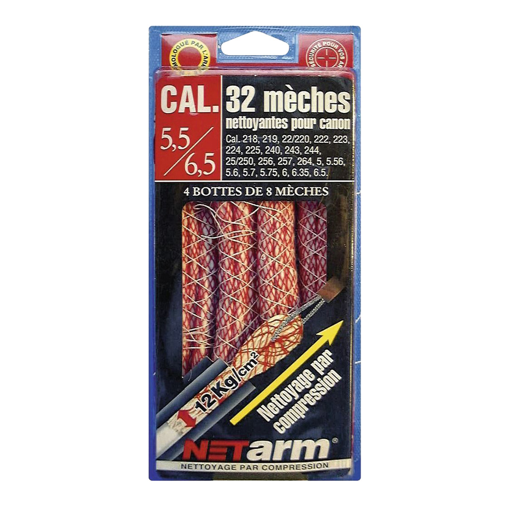 Blister 32 mèches rouges pour arme calibre 5